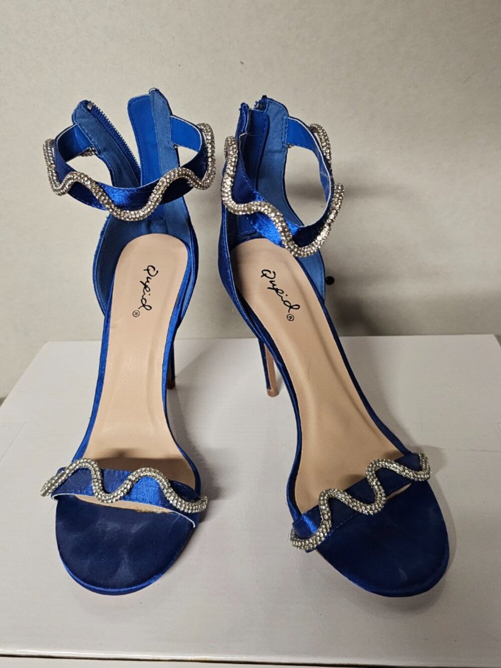 Blue bling heels